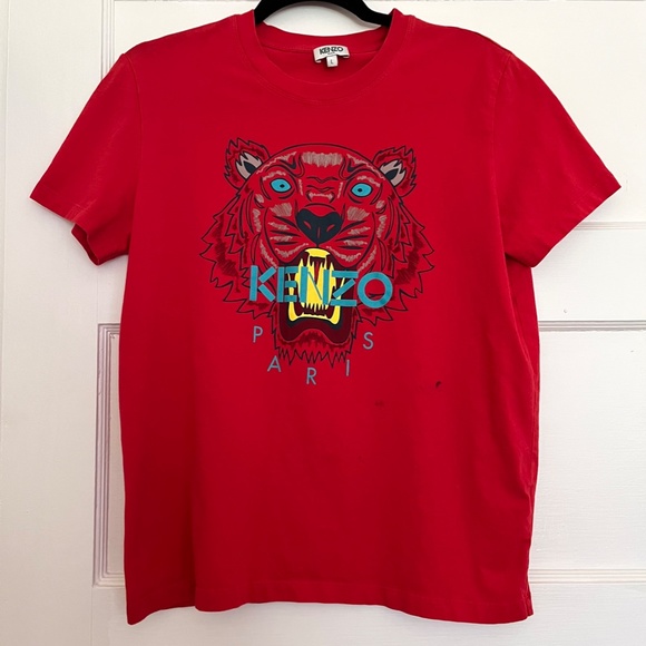 Kenzo Shirts Kenzo Paris Tiger Tshirt In Red Size Large Poshmark
